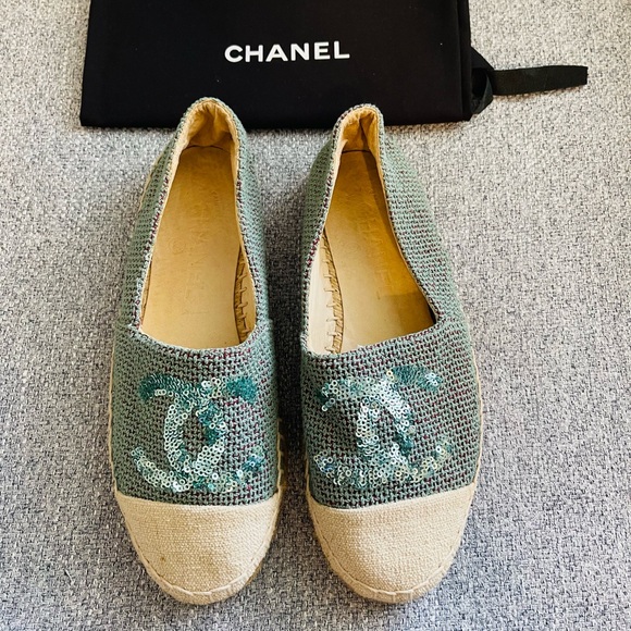 Chanel Tweed Espadrilles Size 37 - Picture 1 of 9